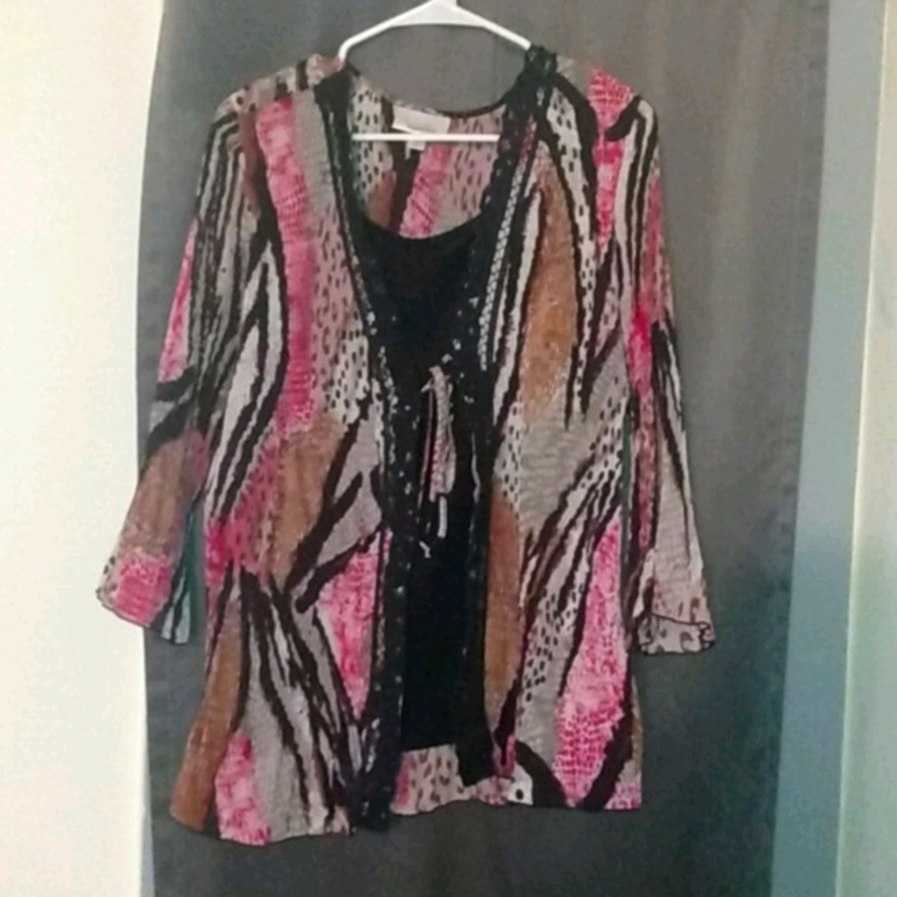 Tie front patterned shirt